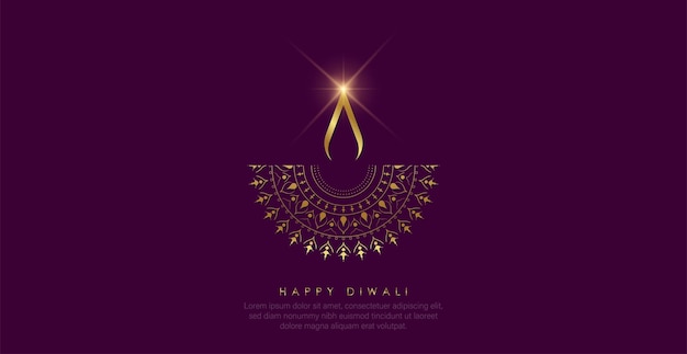 Abstract illustration of diya on Diwali celebration.
