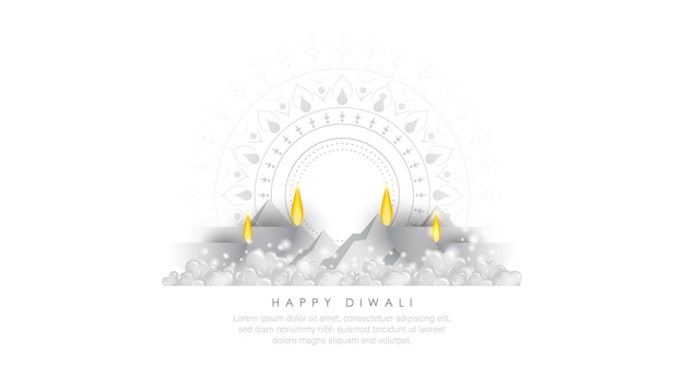 Abstract illustration of diya on Diwali celebration.