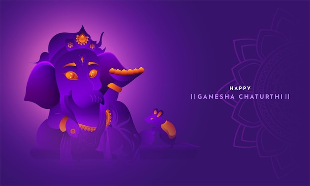 Lord Ganesha 인도 축제 축하 배경의 추상 그림 Happy Ganesha Chaturthi