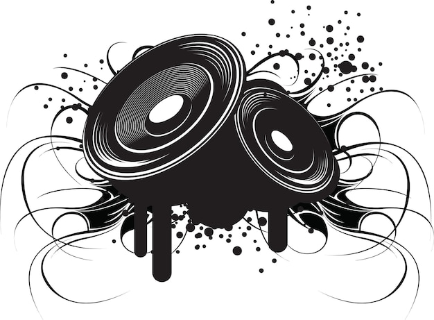 Vector abstract illustration modern club music and sound