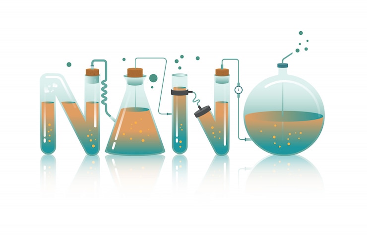 Vector abstract illustration of nano word i