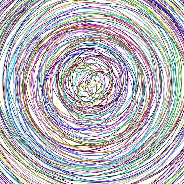 Abstract illustration of various color circles on white background