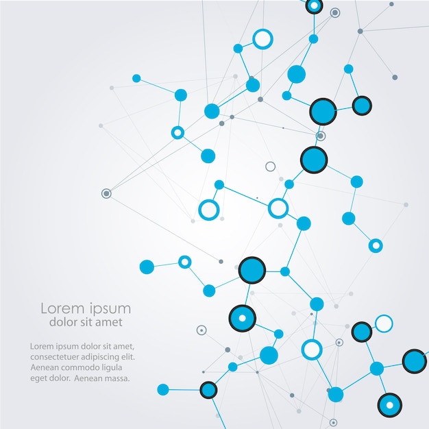 Vector abstract illustration with circle network connect on white background symbol internet technology