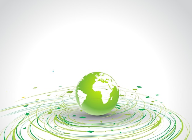 Abstract illustration with circle wave line globe in eco background, vector illustration