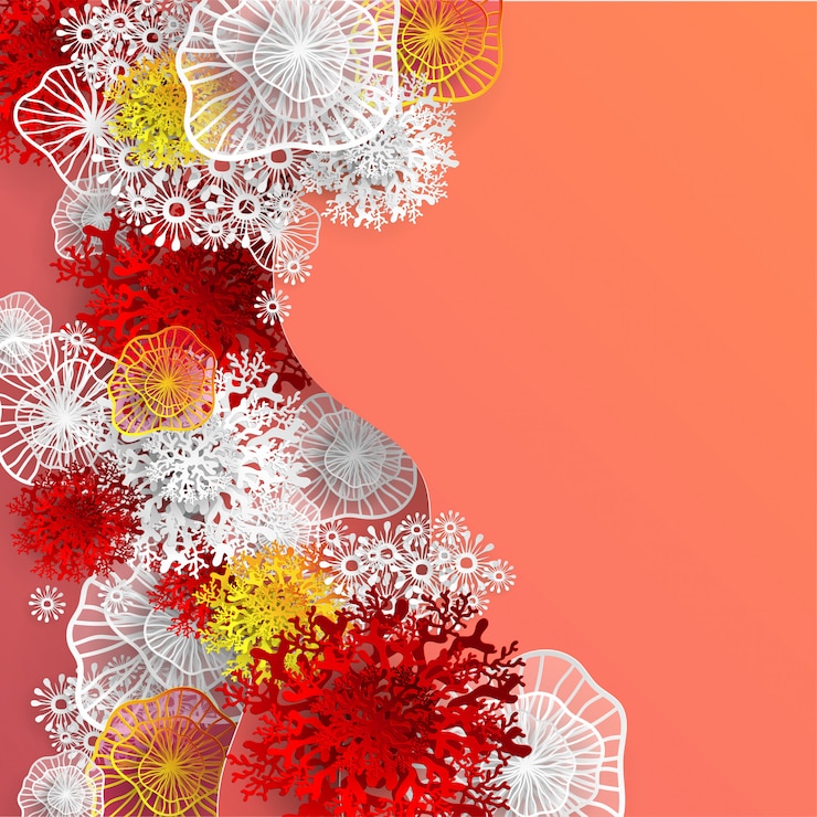Vector abstract illustration with corals