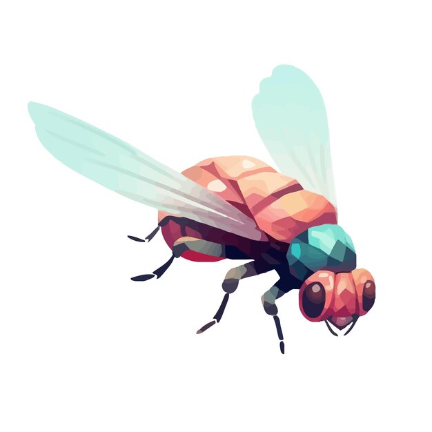 Vector abstract image of housefly cute housefly isolated generated ai