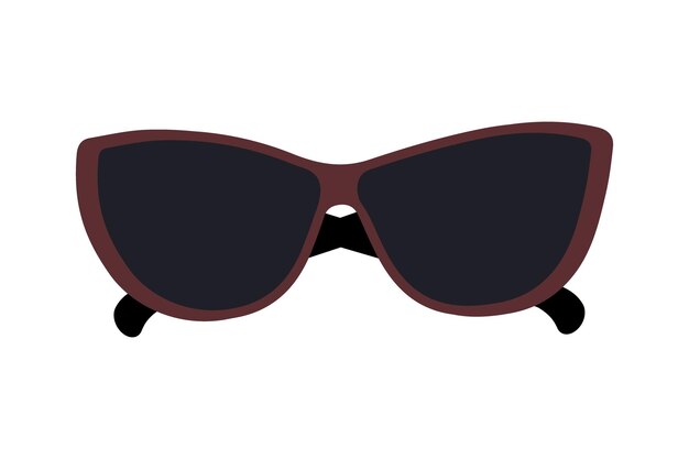 Abstract image of sunglasses with dark lenses in brown frame Hello summer Sunglasses day Vector