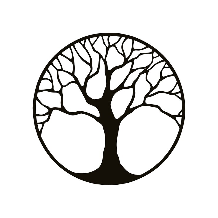 Vector abstract image of a tree in a circle
