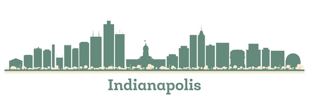 Orizzonte astratto della città di indianapolis usa con edifici di colore