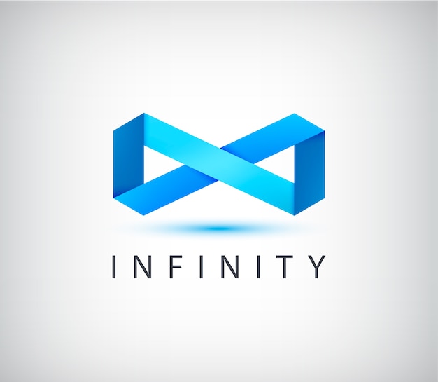   abstract infinity origami 3d logo, icon isolated.