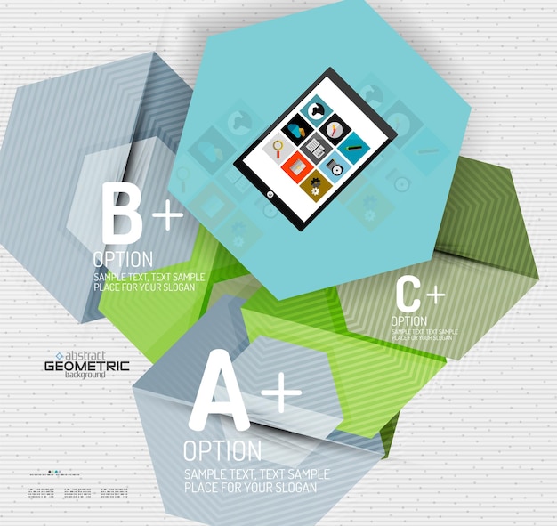 ベクトル オプションの幾何学的な紙のスタイルを持つ抽象的な情報バナー