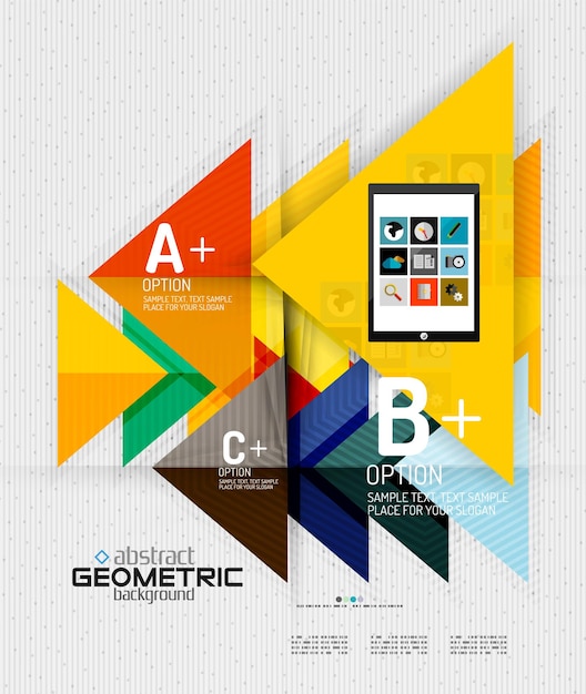 Абстрактный информационный баннер с вариантами геометрического стиля бумаги