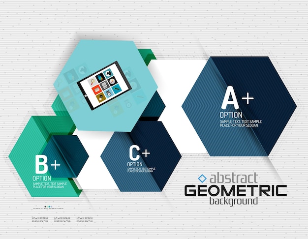 Абстрактный информационный баннер с вариантами геометрического стиля бумаги