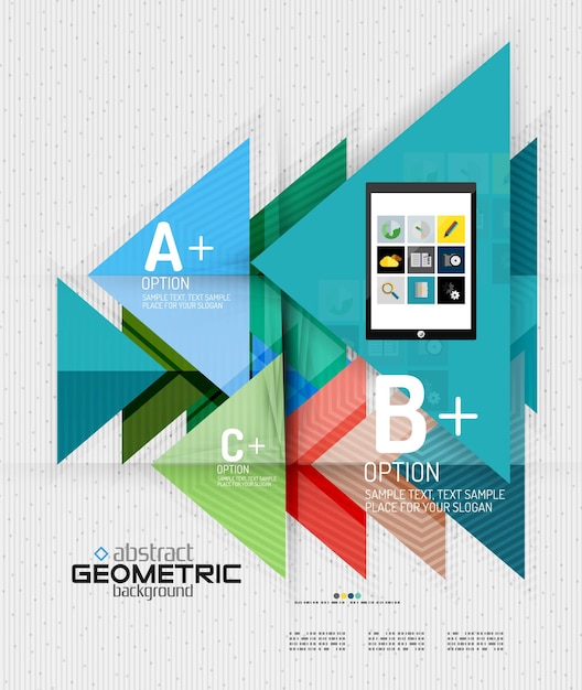 Абстрактный информационный баннер с вариантами геометрического стиля бумаги