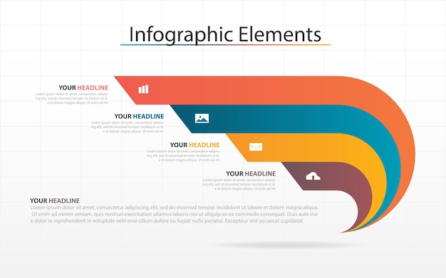 Concetto di linee di elementi infografici astratti