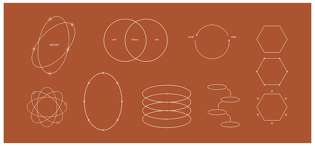 Modello infografico astratto per la creazione di loghi, presentazioni per la decorazione dei social media in stile minimal lineare alla moda.