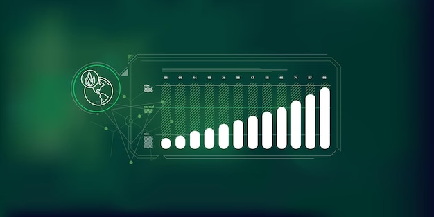 Vector abstract infographic of world natural gas production growth