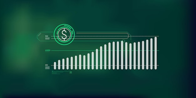 Vector abstract infographics about the growth of the dollar price