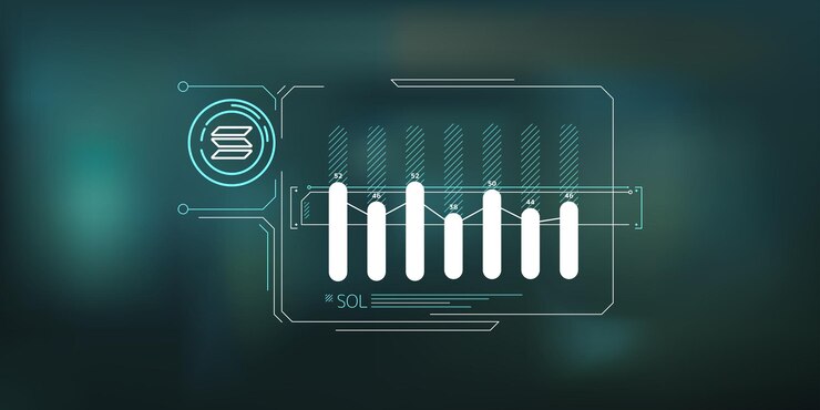Vector abstract infographics about the stability of the solana price
