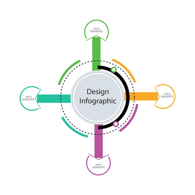 Vettore modello astratto di opzioni di numero di infographics. illustrazione vettoriale.