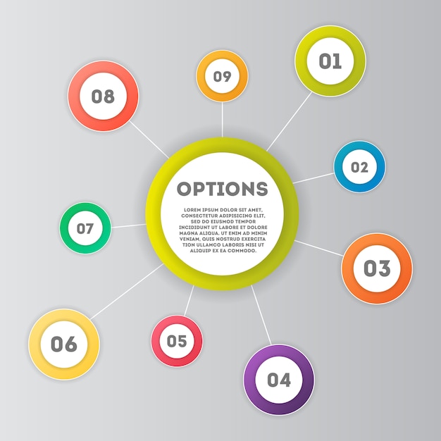 Modello astratto di opzioni di numero di infographics