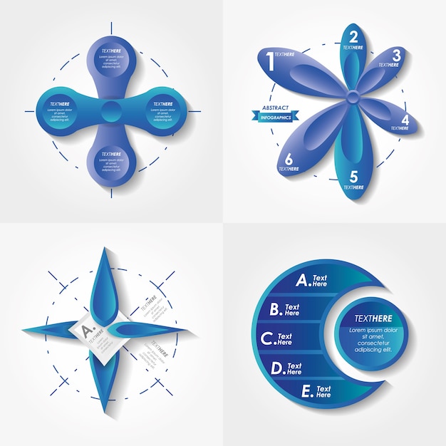 Abstract infographics sketches set icons