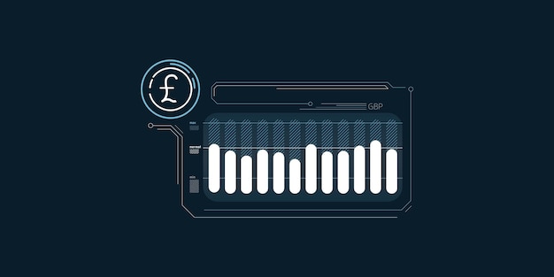 Abstract infographics of stable pound sterling exchange rate