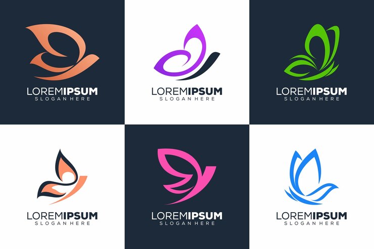 Vector abstract ingesteld vlinderlogo-ontwerp