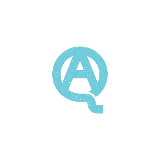 Абстрактная начальная буква a и логотип q синего цвета на белом фоне