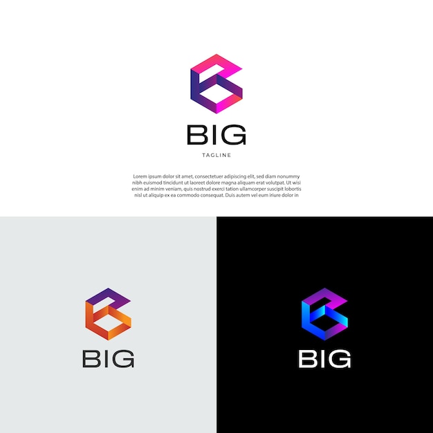 Abstract initial letter b shape logo design template