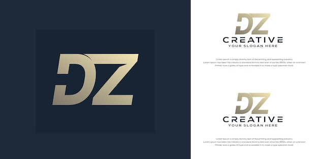 abstract initial letter d z logo template