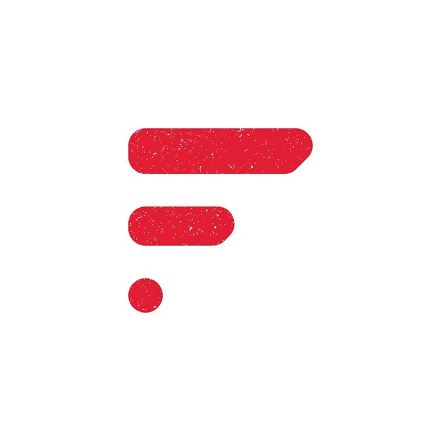 абстрактная буквица F журнал красного цвета на белом фоне