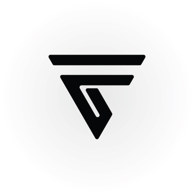 Абстрактная начальная буква FG или логотип GF черного цвета на белом фоне