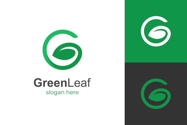 葉のロゴと抽象的な頭文字 g は、あなたのブランドのための葉のロゴ アイコンの抽象的なロゴタイプ デザイン要素を成長します。