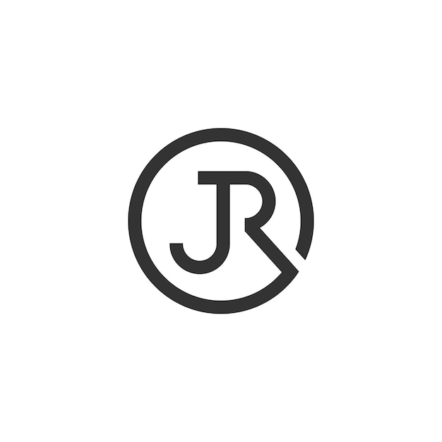 Vettore il logo astratto della lettera iniziale j e r può essere utilizzato per il marchio e il logo aziendale