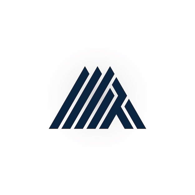 Абстрактная начальная буква MR или логотип RM синего цвета на белом фоне