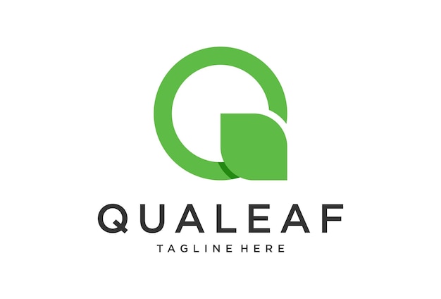추상 초기 문자 O, Q, G 및 잎 로고. 녹색 로고 디자인