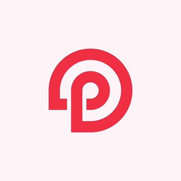 абстрактная начальная буква p круглый векторный логотип шаблон