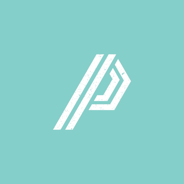 abstract initial letter PP logo in white color isolated in blue cyan background