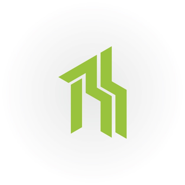 Абстрактная начальная буква R или логотип RR зеленого цвета на белом фоне