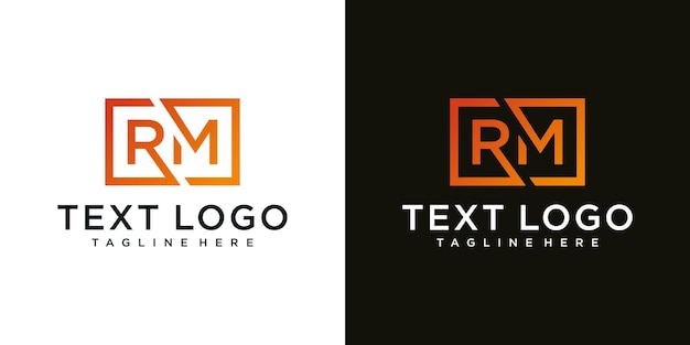 抽象的な頭文字RMRM最小限のロゴデザインテンプレート