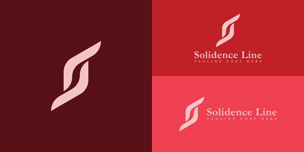 Abstract initial letter sl or ls logo in soft red color isolated in multiple red background colors