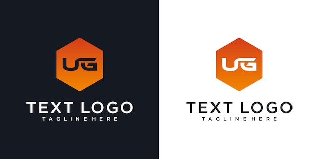 Lettera iniziale astratta ug ug minimal logo design template