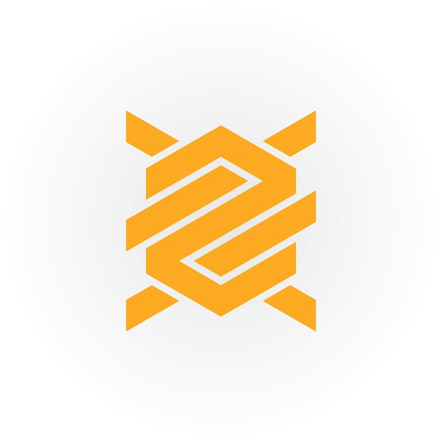 Абстрактная начальная буква ZX или логотип XZ золотого цвета на белом фоне
