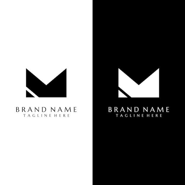 Modello iniziale astratto logo minimalista lettera m elementosimbolo della moderna ed elegante geometria unica e lussuosa design per l'identità aziendale