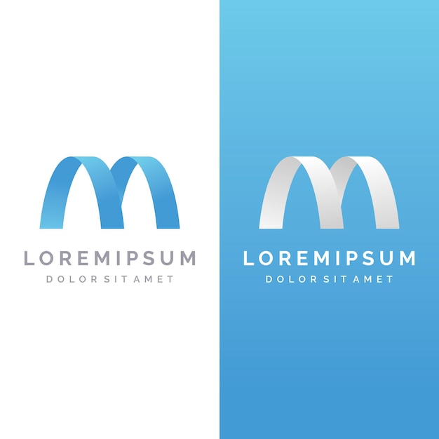 Абстрактный начальный шаблон логотипа минималистская буква м элементсимвол современной элегантной уникальной и роскошной геометриидизайн для фирменного бизнеса компании