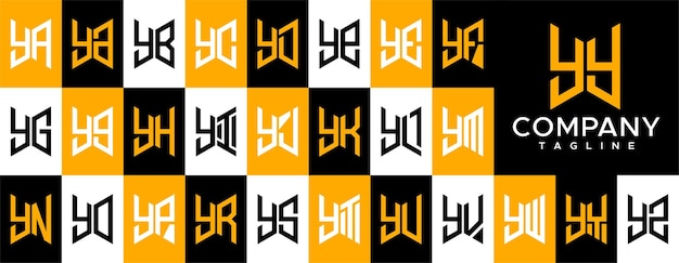 抽象的なイニシャル yy y 文字ロゴ デザイン。