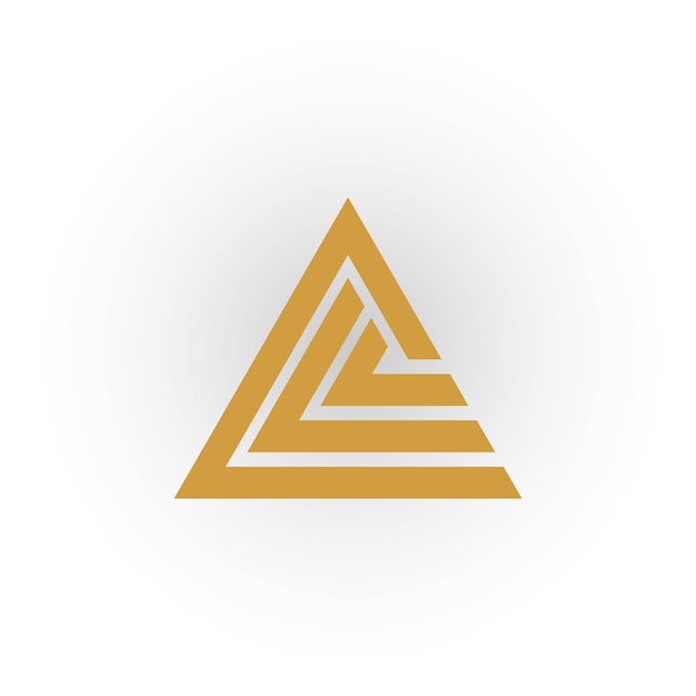 Vettore le iniziali astratte del logo cl o lc sono triangoli unici in colore oro