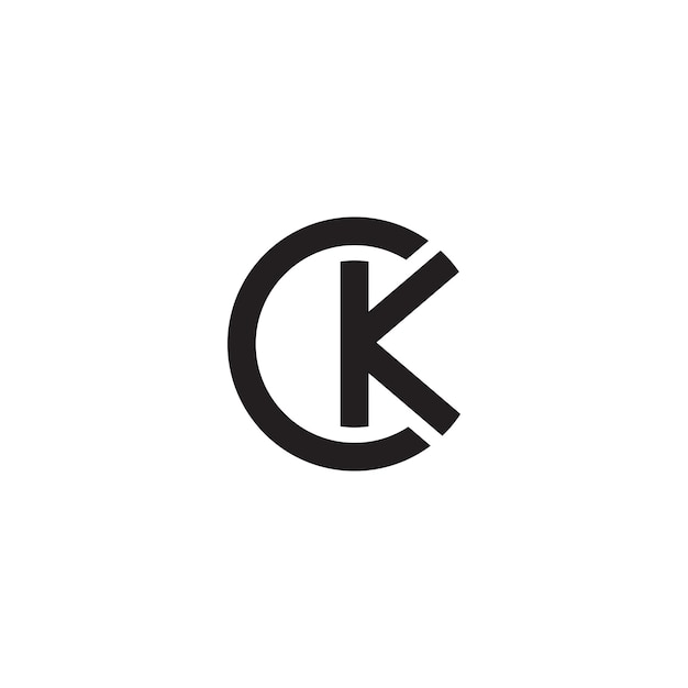 Abstract initials monogram letter ck kc text logo icon design vector template