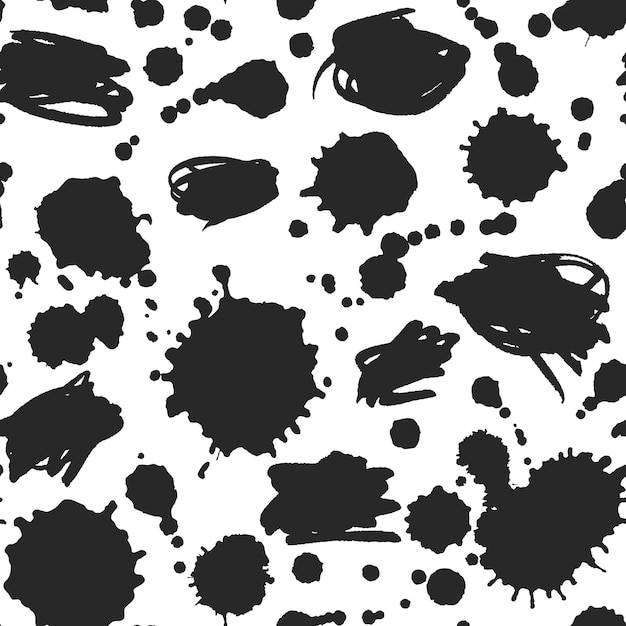 Abstract Ink Scribbles and Blots Pattern